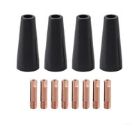 EcoLivzen MIG Welding Gasless Flux Core Nozzle and Contact Tips Kit, Copper and Brass 0.6-1.2 mm Compatible with 14AK MB14 and 15AK MB15 Welding Torches, 12 Pcs Accessories Set (0.8mm)
