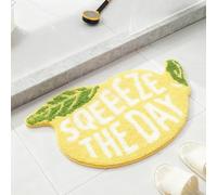 EcoLivzen Peach Clean Bath Mat, Peachy Soft Bath Mat Ultra Absorbent Non-Slip Machine Washable Rug Pink Polyester Microfiber for Bathroom Kitchen(Yellow leaves)