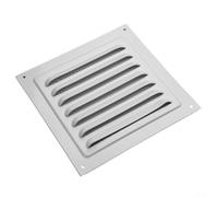EcoLivzen Square Soffit Metal Vent Cover with Mesh, Aluminium Louver Grille for Wall and Ceiling Ventilation, White Finish(350X350mm)