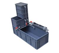 Ecological Breeding Tank Filtered Swamp Ecosystem Tank for Balcony Outdoor Use gray. 60 * 40 * 28CM