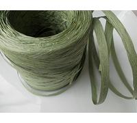 Ecological Paper Raffia Ribbon 200m roll in Algae Green