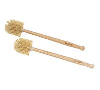 ECOLULU Eco Friendly Toilet Brush, 2 Pack Wood Toilet Brush Made of Beechwood, Strong Hemp Bristles with 360° Cleaning Power, Biodegradable Zero Waste Eco Friendly Products