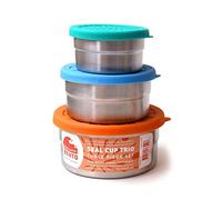 Ecolunchbox Blue Water Bento Seal Cup Trio - Set of 3 Nesting Stainless Steel Food Storage Containers by Blue Water Bento