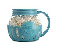 Ecolution Patented Micro-Pop Microwave Popcorn Popper, Temperature Safe Borosilicate Glass, Teal