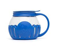 Ecolution Patented Micro-Pop Microwave Popcorn Popper with Temperature Safe Glass, 3-in-1 Lid Measures Kernels and Melts Butter, Made Without BPA, Dishwasher Safe, 1.5-Quart, Blue