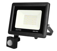Ecolux PIR Motion Sensor 30W LED Outdoor Floodlight Energy Efficient 6000K Waterproof IP65 Mains Powered for Garage, Porch, Shed & Commercial Buildings - with Earth Wire (30W)
