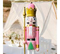 ECOM-CDL 4feet/120cm Giant Pastel Pink Wooden Nutcracker King (4 feet, Pastel Pink kk16)