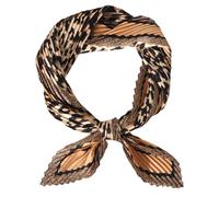 ECOMBOS Printed Pleated Scarf for Women - Leopard & Cashew Print Neck Scarf, Soft Touch Headband, Wrist Wrap, Outdoors Accessory