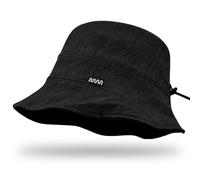 ECOMBOS Women's Bucket Hat - Adjustable Drawstring Wide Brim Sun Hat, Stylish Textured Design, Foldable, Lightweight, Outdoor Fashion Cap Black