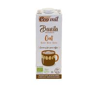 Ecomil Organic Barista Oat Drink - No Added Sugar, 1L | Neutral, Creamy Plant-Based Milk for Latte Art & Frothy Microfoam | Vegan, Dairy-Free, Gluten-Free | 100% Organic Oats | 1L (Pack of 1)