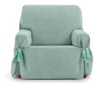 ECOMMERC3 | 1 Seater Sofa Cover Made of Non-Elastic Jacquard Fabric - Green Sofa Cover with Decorative Ties and Elegant Protection for Your Sofa