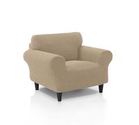 ECOMMERC3 1 Seater Sofa-Cover Super Elastic Soft Touch Made in Spain - Beige Sofa Cover with Foam Sticks for Adjustment
