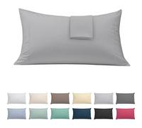 ECOMMERC3 2 Cushion Covers 45 x 80 cm Extra Soft and Comfortable Silver Grey Breathable Easy Wash