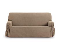ECOMMERC3 | 2 Seater Sofa Cover in Jacquard Non-Elastic Fabric - Beige Sofa Cover with Decorative Ties and Elegant Protection for Your Sofa