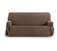 ECOMMERC3 | 2 Seater Sofa Cover Made of Non-Elastic Jacquard Fabric - Brown Sofa Cover with Decorative Ties and Elegant Protection for Your Sofa