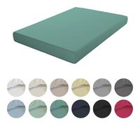 ECOMMERC3 | Extra Soft and Comfortable Fitted Sheet for 120cm Bed - Fitted Sheet Aquamarine Colour 100% Made in Spain, Adjustable, Easy to Wash and Resistant