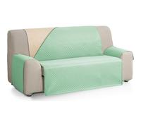 ECOMMERC3 | Extra Soft Touch 3 Seater Sofa Cover - Adjustable Sofa Cover with Beige/Aquamarine Padded - Reversible Sofa Cover
