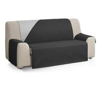 ECOMMERC3 | Extra Soft Touch 3 Seater Sofa Cover - Adjustable Sofa Cover with Padded Grey/Black - Reversible Sofa Cover