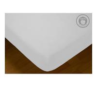 ECOMMERC3 Fitted Sheet 200 cm White Soft Durable and 100