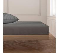 ECOMMERC3 Fitted Sheet for 105 cm Bed, 100% Cotton, Soft, Breathable and Adjustable, Anthracite for Mattresses up to 30 cm in Height