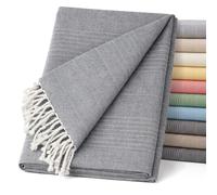 ECOMMERC3 | Multi-Purpose Foulard Size 180 x 260 cm for Sofa or Bed - Multipurpose Bedspread Anthracite Decorative Bedspread for Sofa, Bed - Jarapa Sofa or Bed Protector Light and Elegant