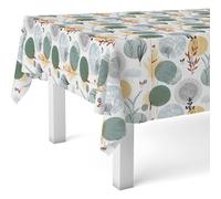 ECOMMERC3 | Oilcloth Tablecloth Rectangular Table Size 100 x 140 cm - Style, Durability and Easy Cleaning for Your Table - Stain Resistant and Waterproof Oilcloth Tablecloth - Siena Green