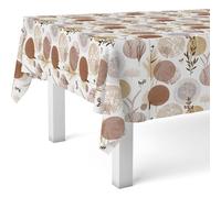 ECOMMERC3 | Oilcloth Tablecloth Round Table Size 140 Round - Style, Durability and Easy Cleaning for Your Table - Stain Resistant and Waterproof Oilcloth Tablecloth - Siena Brown