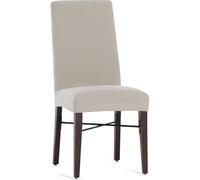 ECOMMERC3 | Pack of 2 Breathable Bi-Elastic Chair Covers - 2 Linen Colour Chair Covers Fit Protection Against Daily Wear, Easy to Put on and Remove