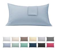 ECOMMERC3 | Pack of 2 Pillowcases 45 x 100 Extra Soft and Comfortable - Sky Blue Pillow Case Made in Spain, Breathable, Easy to Wash