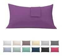 ECOMMERC3 | Pack of 2 Pillowcases 45 x 80 Extra Soft and Comfortable - Lilac Pillow Case Made 100% in Spain, Breathable, Easy to Wash