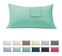 ECOMMERC3 | Pack of 2 Pillowcases 45 x 85 Extra Soft and Comfortable - Aquamarine Pillow Case Made 100% in Spain, Breathable, Easy to Wash