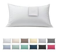 ECOMMERC3 | Pack of 2 Pillowcases 45 x 85 Extra Soft and Comfortable - White Pillow Case Made 100% in Spain, Breathable, Easy to Wash