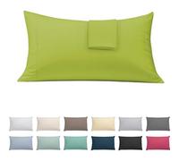 ECOMMERC3 | Pack of 2 Pillowcases 50 x 75 Extra Soft and Comfortable - Pistachio Pillow Case Made 100% in Spain, Breathable, Easy to Wash