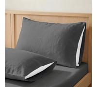 ECOMMERC3 | Pillowcase 45 x 70 cm Pack 2 100% Cotton - Pillowcase Anthracite Colour Softness and Freshness for a Breathable, Hypoallergenic and Durable Sleep