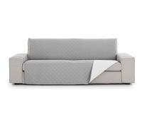 ECOMMERC3 Quilted Reversible 3 Seater Sofa Cover - Premium Fitted Grey Sofa Cover - Stylish Durable Material