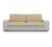 ECOMMERC3 Seat Cover for Bi-Elastic Sofa, Size L - Beige Chair Cover, Adjustable, Easy to Put on and Remove with Elastic Fasteners