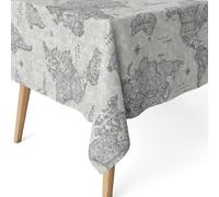 ECOMMERC3 | Stain Resistant Tablecloth for Rectangular Table Size 200 x 140 cm - Stain Resistant Extra Soft and Waterproof Tablecloth Grey