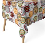 ECOMMERC3 Stain Resistant Tablecloth Resin Rectangular 200x140 Mykonos | For houses with children at the table, resin finish, 55% cotton and 45% polyester, made in Spain