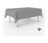 ECOMMERC3 | Stain Resistant Vichy Tablecloth for Rectangular Table Size 200 x 140 cm - Extra Soft and Waterproof Vichy Tablecloth Dark Grey