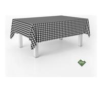 ECOMMERC3 | Stain Resistant Vichy Tablecloth for Rectangular Table Size 200 x 140 cm - Vichy Tablecloth Extra Soft and Waterproof Touch Black