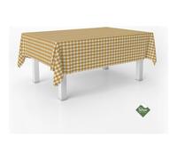 ECOMMERC3 | Stain Resistant Vichy Tablecloth for Rectangular Table Size 220 x 140 cm - Vichy Tablecloth Extra Soft and Waterproof Touch Gold