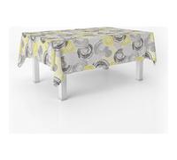 ECOMMERC3 | Tablecloth Oilcloth Rectangular Table Size 100 x 140 cm - Style, Durability and Easy Cleaning for Your Table - Stain Resistant and Waterproof Oilcloth Tablecloth - Circle Yellow