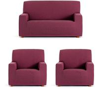 ECOMMERC3 | Trio 3+1+1 Universal and Versatile Sofa Cover - Bordeaux Protector Easy to Install for Back, Seat and Arms