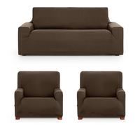 ECOMMERC3 | Trio 3+1+1 Universal and Versatile Sofa Cover - Brown Protector Easy to Install for Back, Seat and Arms