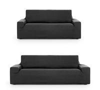 ECOMMERC3 | Universal and Versatile 3+2 Duo Sofa Cover - Dark Grey Protector Easy to Install for Back, Seat and Arms
