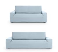 ECOMMERC3 | Universal and Versatile 3+2 Duo Sofa Cover - Light Blue Sofa Cover Protector Easy to Install for Back, Seat and Arms