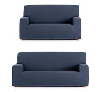 ECOMMERC3 | Universal and Versatile Duo 3+2 Sofa Cover - Blue Sofa Protector Easy to Install for Back, Seat and Arms