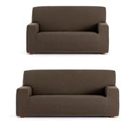 ECOMMERC3 | Universal and Versatile Duo 3+2 Sofa Cover - Brown Protector Easy to Install for Back, Seat and Arms