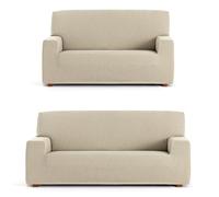 ECOMMERC3 | Universal and Versatile Duo 3+2 Sofa Cover - Ecru Protector Easy to Install for Back, Seat and Arms