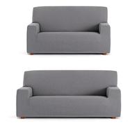 ECOMMERC3 | Universal and Versatile Duo 3+2 Sofa Cover - Grey Sofa Cover Protector Easy to Install for Back, Seat and Arms